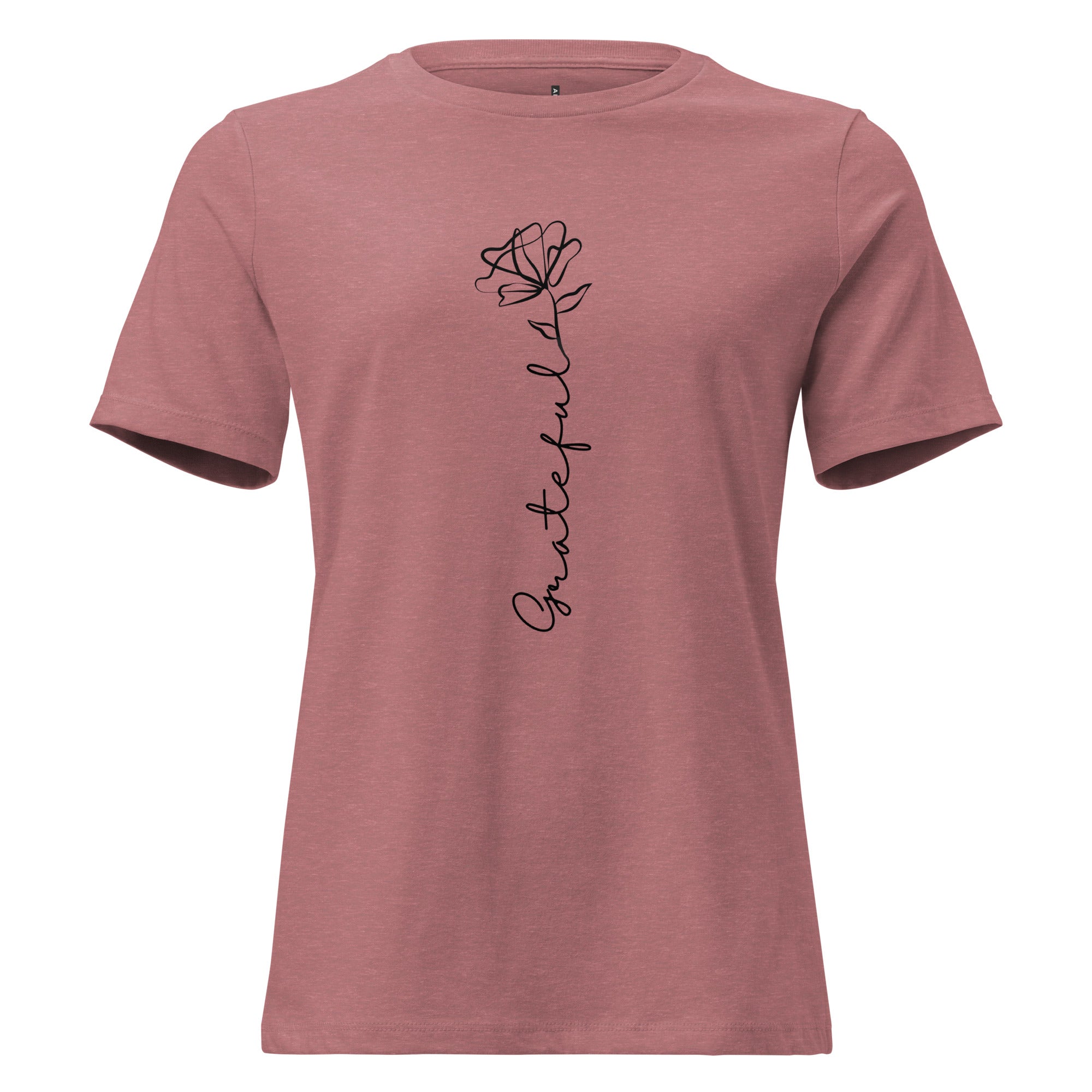 Women's Relaxed Fit T-Shirt - Grateful Print - Various Colors Christian Faith Tee