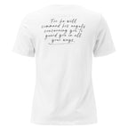 Women's Relaxed Fit T-Shirt - Psalm 91:11 Bible Verse Print Front & Back - Various Colors Christian Faith Tee